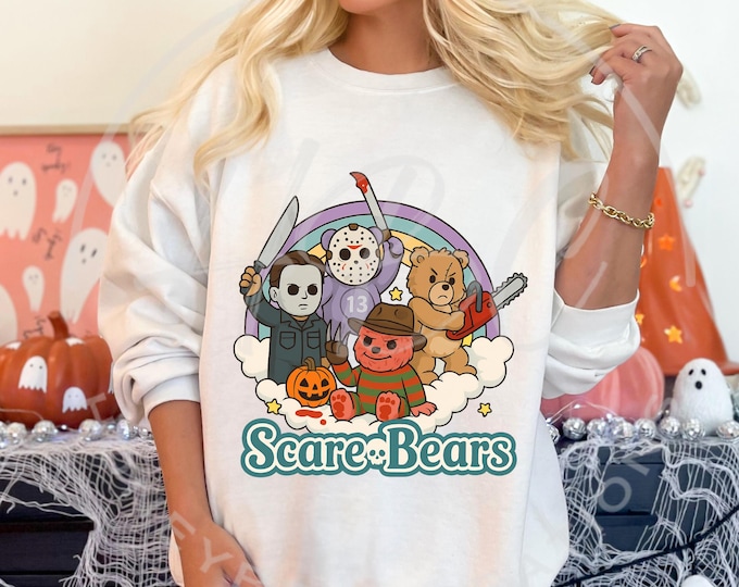 Scare Bear Png, Halloween Shirt Svg, Funny Halloween Shirt Svg, Horror Png, Spooky Season Png, Halloween Tumbler Png, Sublimation Designs