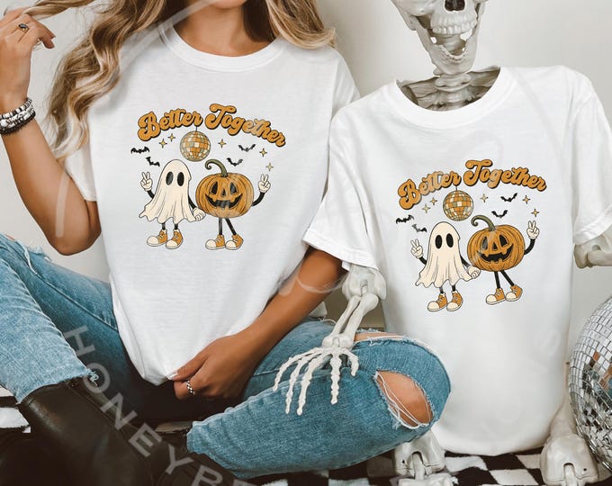 Better Together Halloween Svg, Halloween Shirt Png, Halloween Svg Files, Cute Ghost Png, Pumpkin Svg,  Halloween Clipart, Halloween Png, Boo