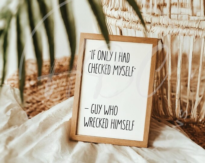 If Only I Had Checked Myself The Guy Who Wrecked Himself Svg, Adult Humour Svg, Mental Health, Sarcastic Svg, Sassy, Mental Health Svg