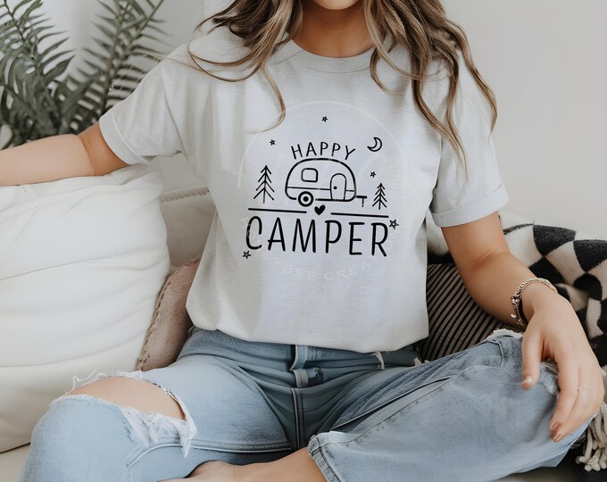 Happy Camper Svg, One Happy Camper Svg, Camp Life Svg, Sublimation Designs, Vacation Svg, Summer Png, Camping Shirt Svg, Outdoor, Hiking Svg
