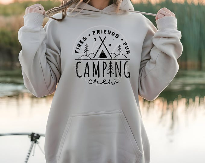 Camping Crew Svg, Fires Friends Fun, Crew Svg, Camping Crew Png, Campfire Svg, Camp Life Svg, Camping Svg, Nature Svg, Camp Shirt Png