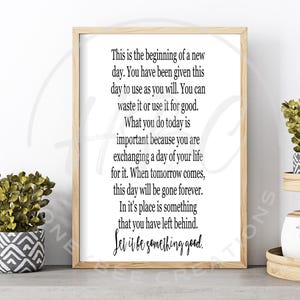 This Is The Beginning Of A New Day Svg, Inspirational Svg, Mental Health, Family Svg, Door Hanger Svg, Affirmations, I Am Enough, Inspire