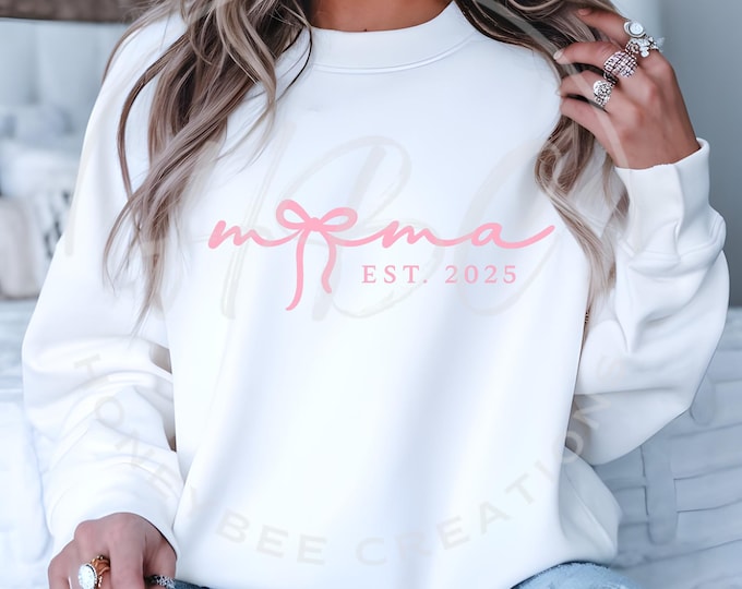 Mama Est 2025 Svg, New Mom Svg, Girl Mom Svg, Gender Reveal Svg, Pink Coquette Bow Png, Mama Bow Svg, Mama Shirt Png, Mama 2025, Pink Mama