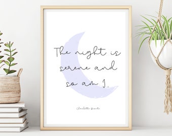 Charlotte Bronte Jane Eyre Wall Art Print, Printable Art, Inspirational Literary Quote Print, Motivation Wall Decor, Poster, Office Decor