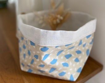 Cloth storage basket, pockets, pot cover, terrazzo pattern