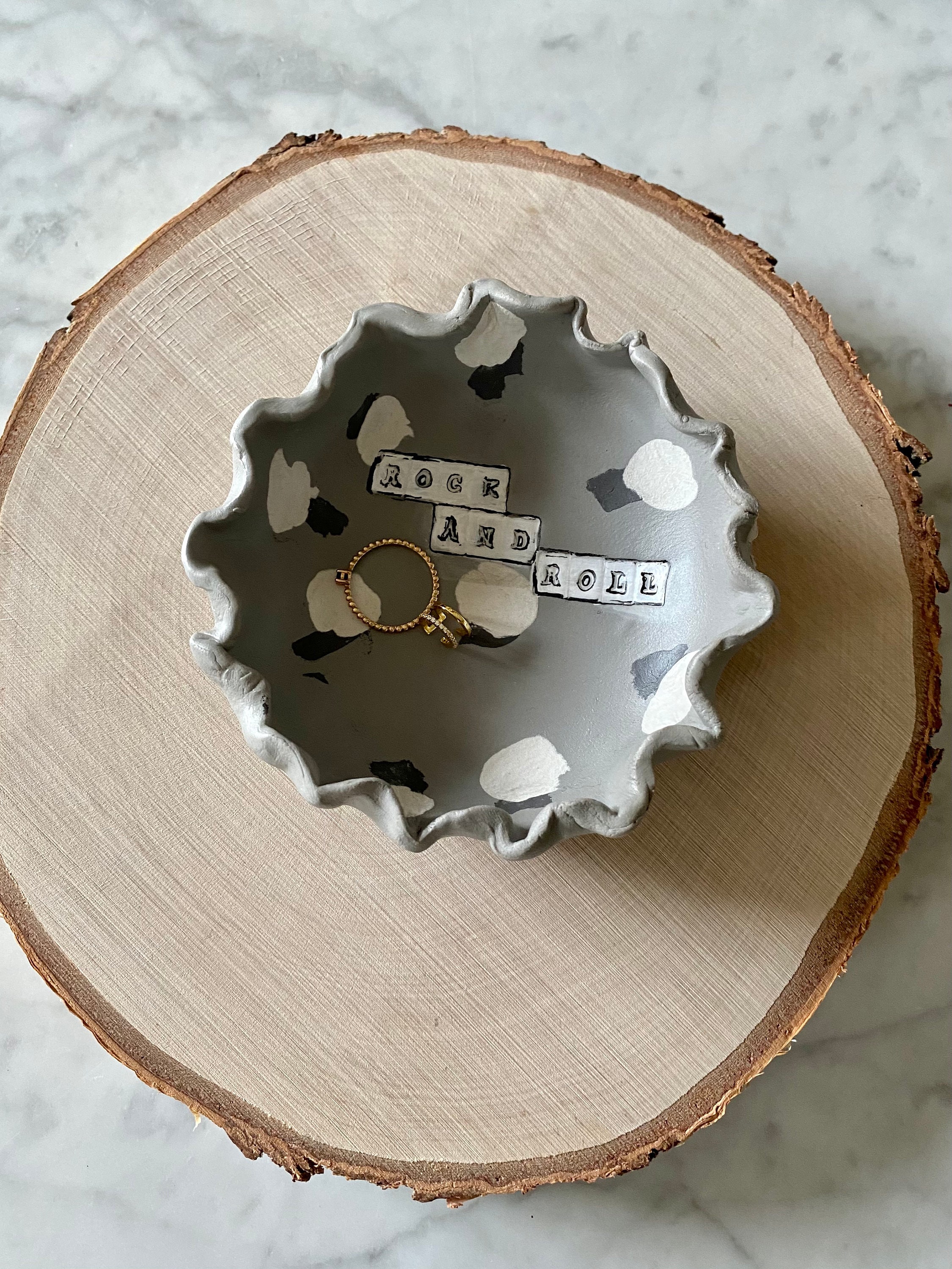 Coupelle Léopard en Argile, Vide Poche, Bijoux, Cadeau Pour Maman/Rock & Roll