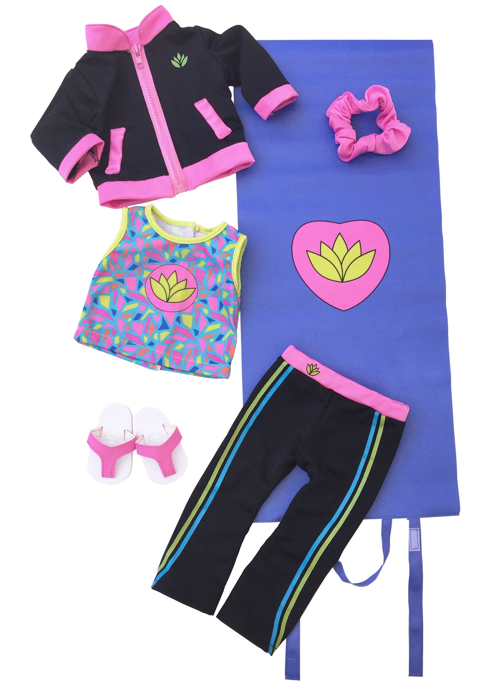 Happy Sun Salute, Yoga Outfit for 18-inch Dolls
