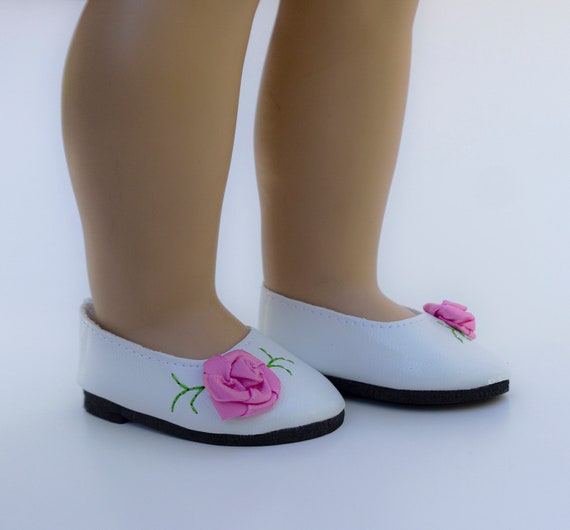 White Flats Shoes made for 18/" American Girl Doll Clothes