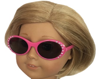 18" doll clothes- 18" doll Spring Sun Glasses with Rhinestones Hot Pink  made for 18" doll like American girl dolls