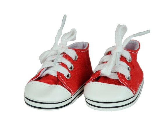 red canvas tennis shoes
