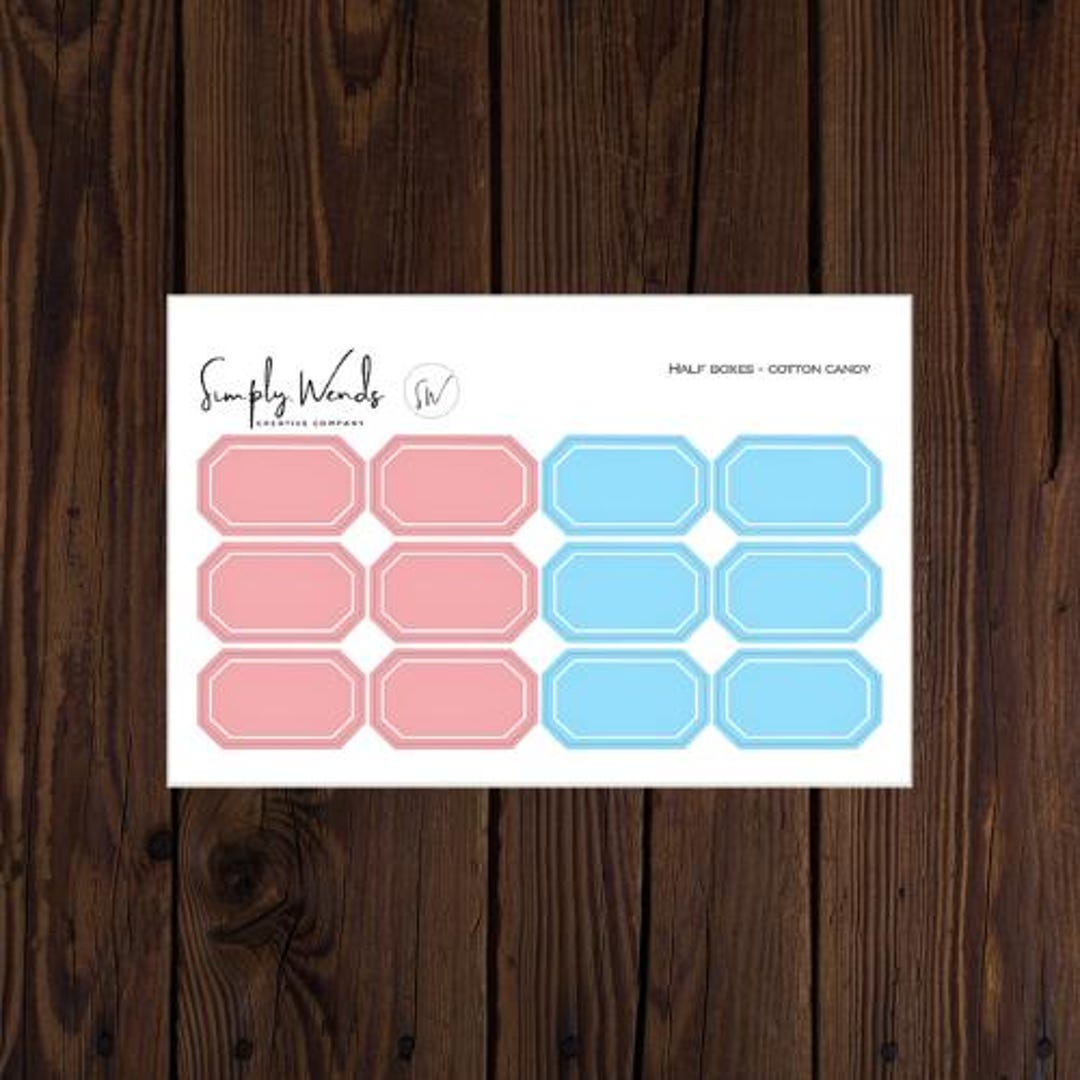 Half Box Planner Stickers – Colorful Boxes for Erin Condren, Happy ...