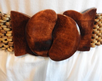 Vintage Wood Beaded Belt ~ Boho ~ Festival Belt~ Stretch  display picture 1