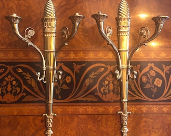 Gilt Bronze Thomire Empire Style Sconces