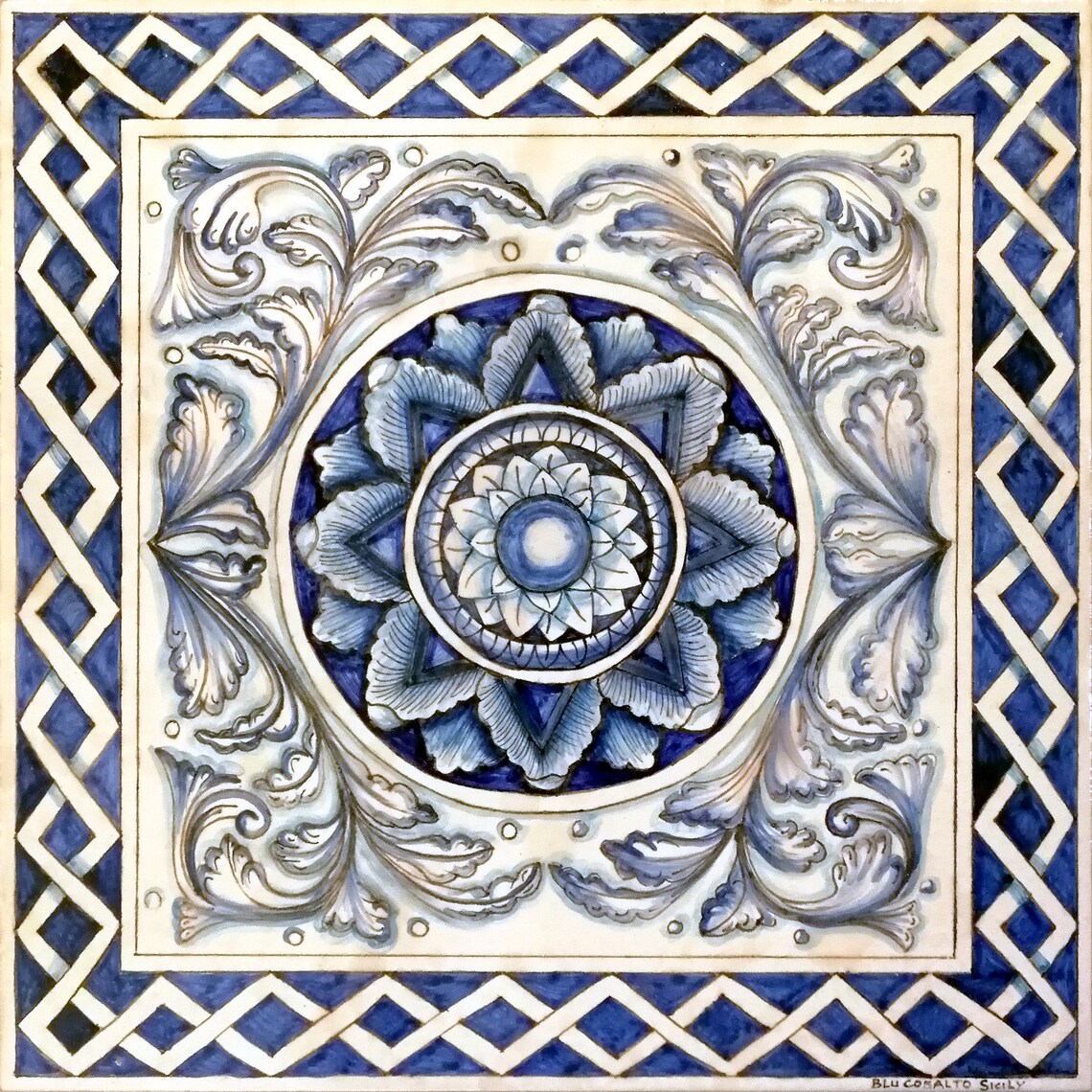 Caltagirone Decoro Tipico Su Piastrella in Ceramica - Etsy