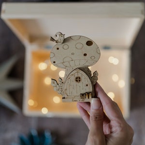 Personalised Christmas Elf Door with Bird image 1