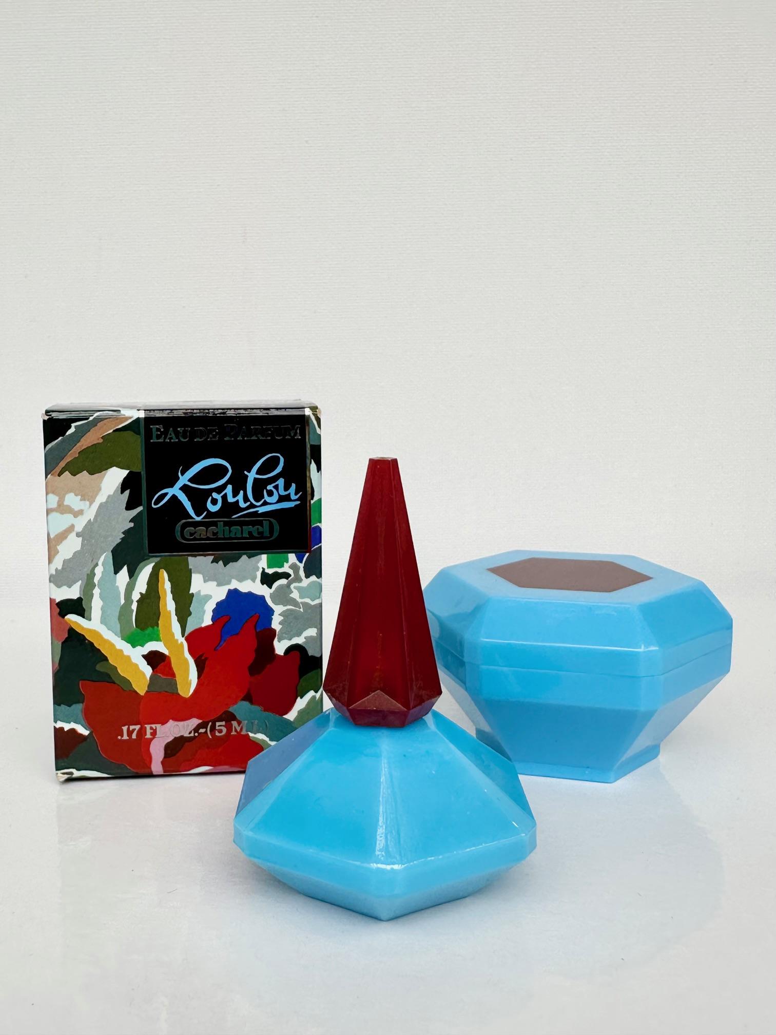 Cacharel Lou Lou 香水 青と赤の六角形デザイン Vintage瓶 Cacharel Lou Lou 香水 青と赤の六角形デザイン Vintage瓶 LouLou