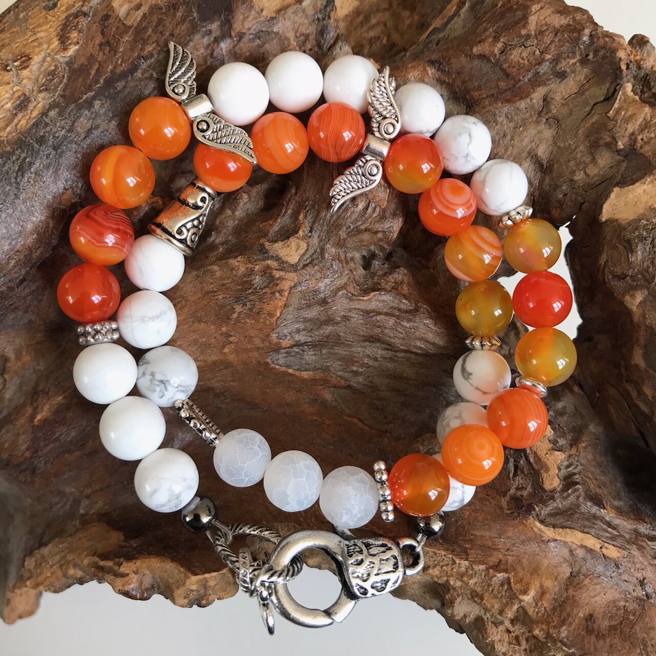 El Quinto Elemento Pulsera piedras naturales y cuentas de Etsy