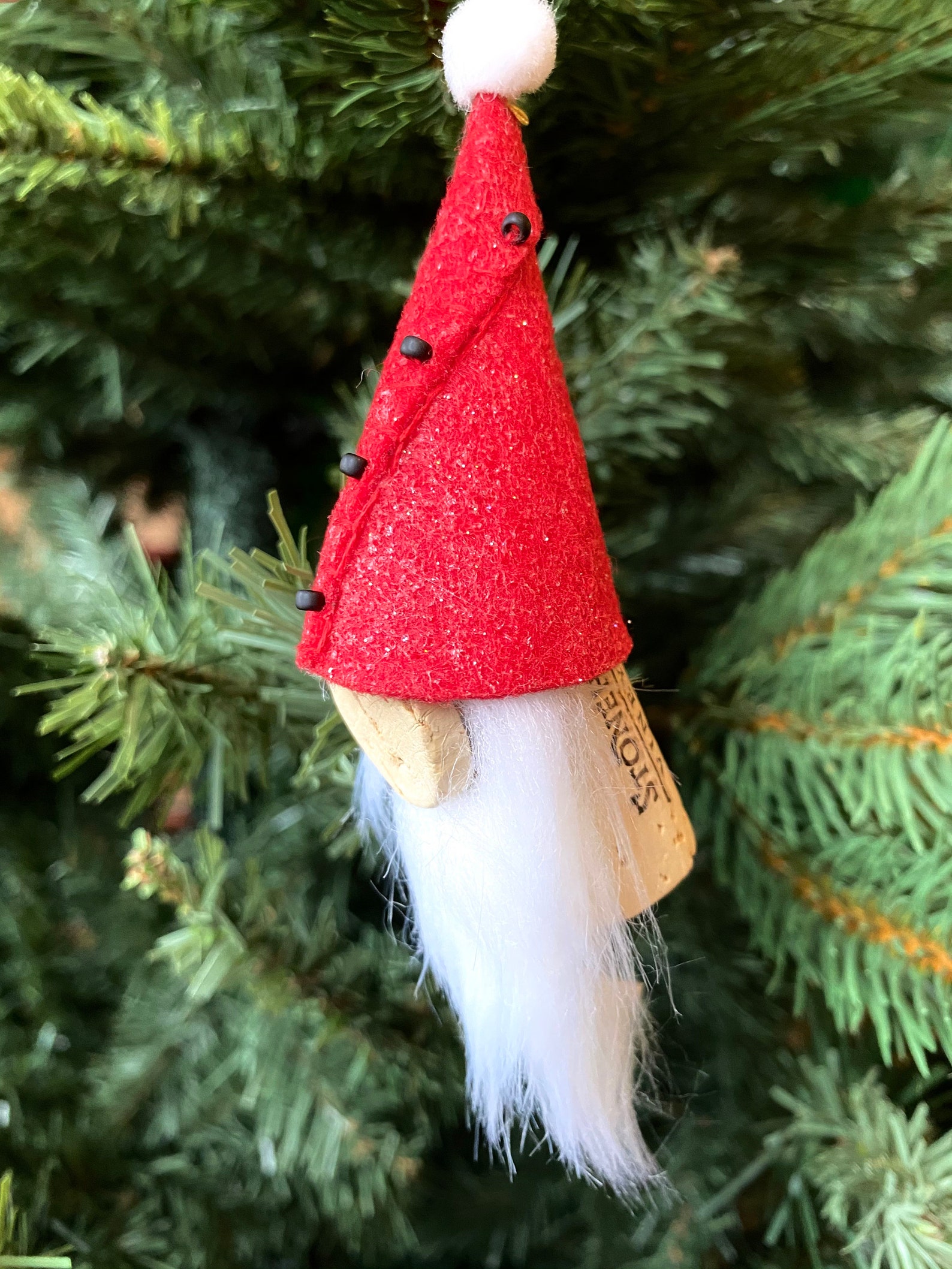 Handmade Wine Cork Gnome Ornament Etsy