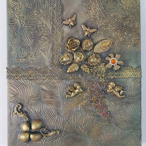 Texture Mixed Media Canvas, Wall hanging, Home decor