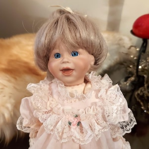 Cute Porcelain Little Baby Doll, Collectible Doll, Gift Girl Doll
