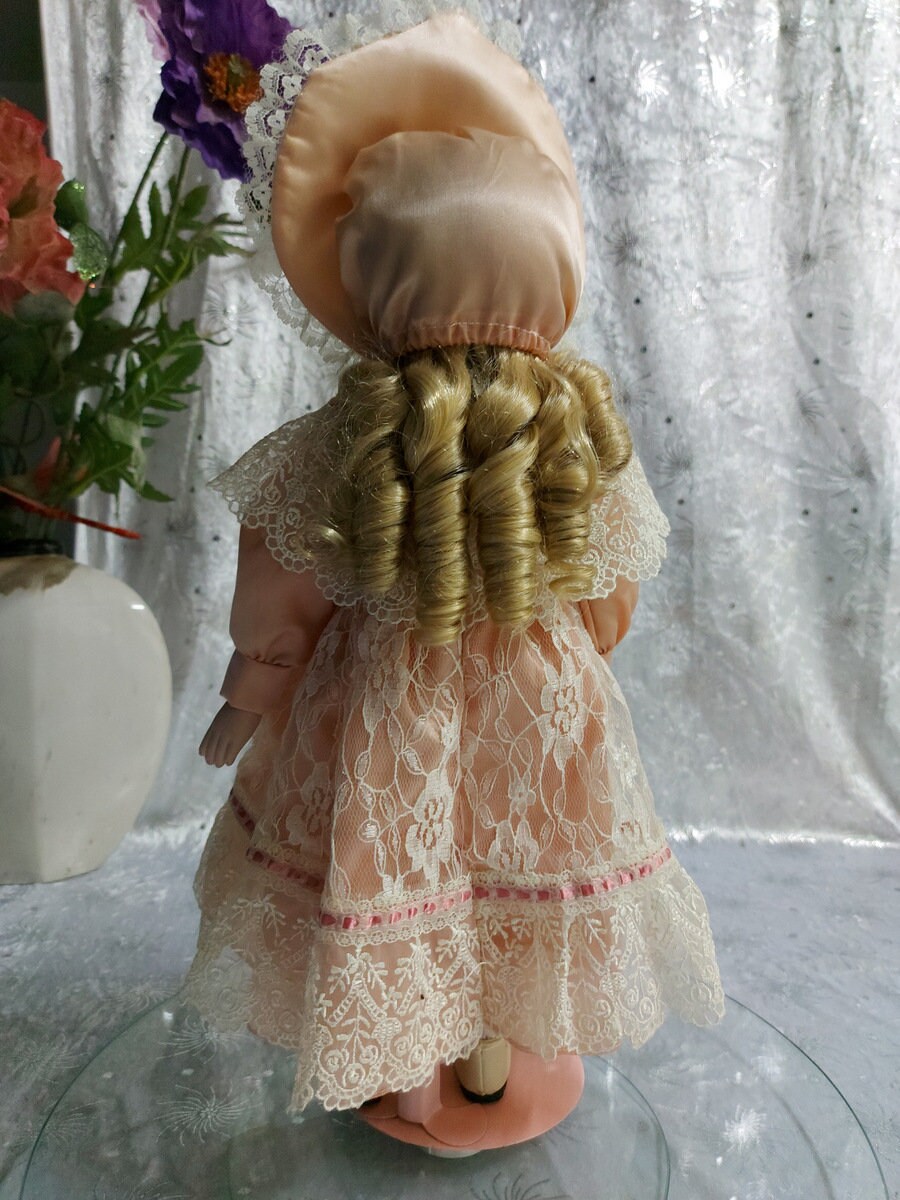 Vintage Porcelain Doll in a Pink Dress - Etsy