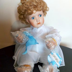 Vintage Porcelain Doll Designed By Artist Cindy McClure, Collectible Doll