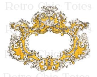 Baroque Ornate Frame PNG, Vintage Gold Frame Clipart, Rococo Decorative Border, Antique Luxury Frame, Digital Elegant Frame
