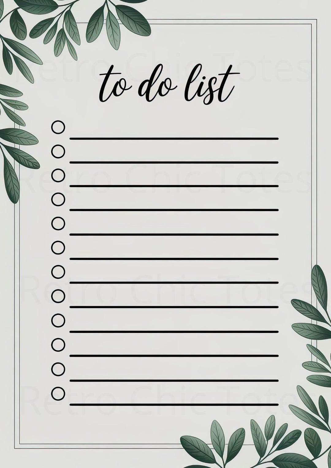 To Do List Layout.pdf To Do List Printable A4 PDF, Minimalist Botanical Planner Page, Simple ...