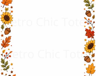 Herbst Kürbis Sonnenblume Bordüre, Herbst Briefpapier, A4 PNG JPG Download