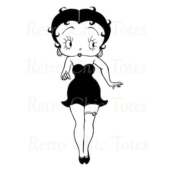 Betty Boop Vintage Cartoon Character Illustration - Retro Pin-up Girl  Digital Art, Black and White Decor - Etsy