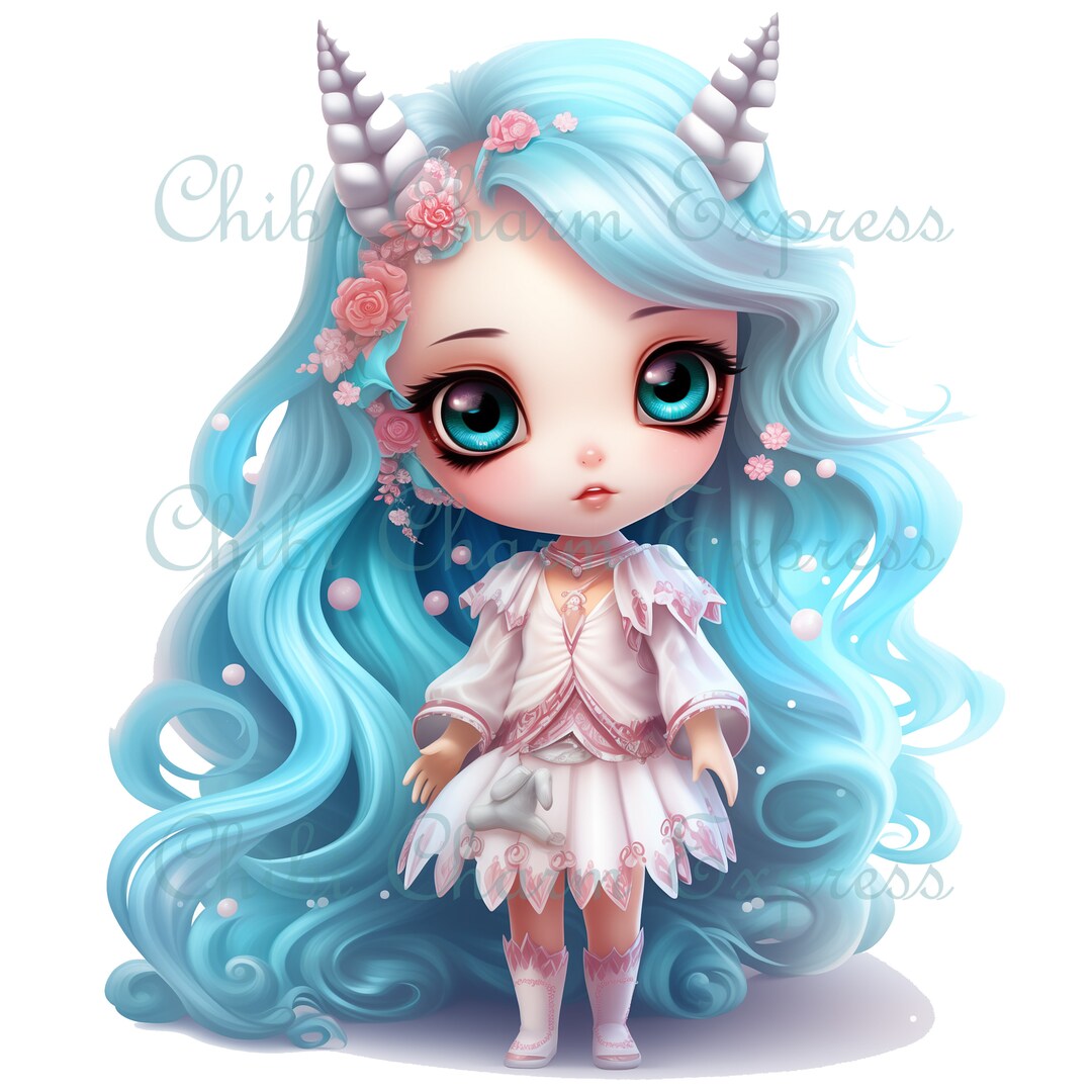 Cute Unicorn Chibi Girl Png and Jpg, Chibi Png, Chibi Girl Png, Chibi ...