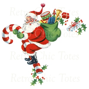 Vintage Weihnachtsmann, Weihnachten Illustration digitaler Download, Png für Handwerk, T-Shirt Png, Vintage png, Collage Clipart, Vintage Clipart