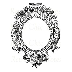 Vintage Ornate Frame Illustration – Digital Download PNG – Baroque Clipart for Decor, Invitations, and Crafts