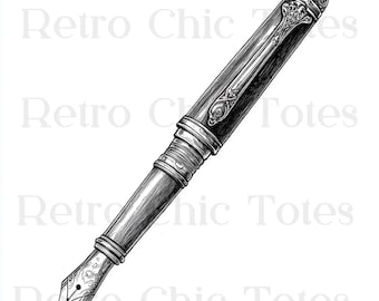 Vintage Fountain Pen Illustration PNG, Hand Drawn Ink Pen Clipart, Antique Writing Tool, Calligraphy Pen Digital Art