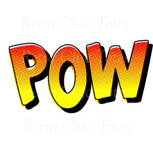 Comic Book POW Text Illustration – Digital Download PNG – Pop Art Clipart for Crafts, Posters, and Decor