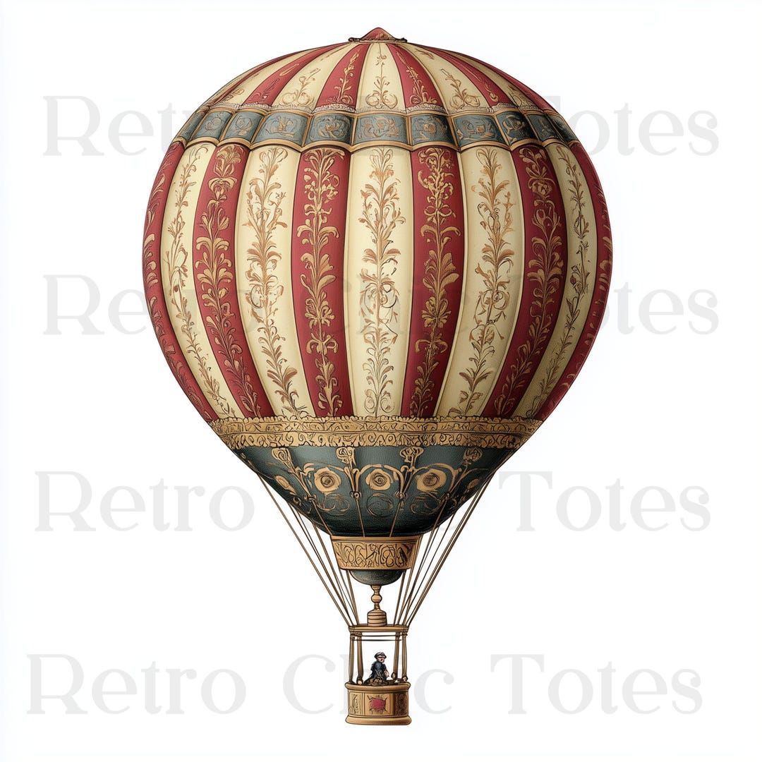 Vintage Hot Air Balloon PNG, Steampunk Airship Clipart, Retro Travel ...