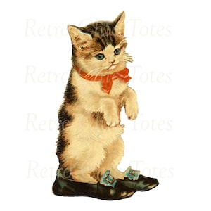 Vintage Kitten illustration, Png Digital Download, Png for Craft, T-shirt Png, Cute Kitten png, Collage clipart, Cat Png, Cat Clipart