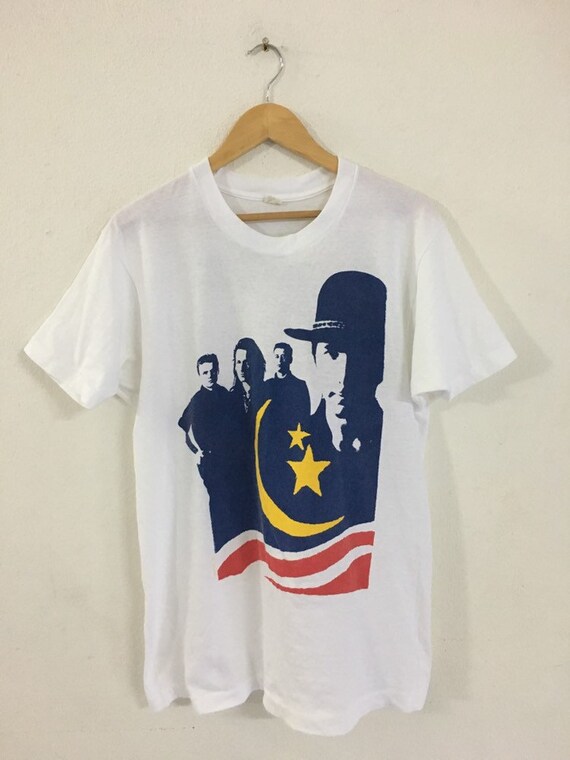 Vintage U2 Band Tshirt 1989s/Vintage Rock Band/Whi