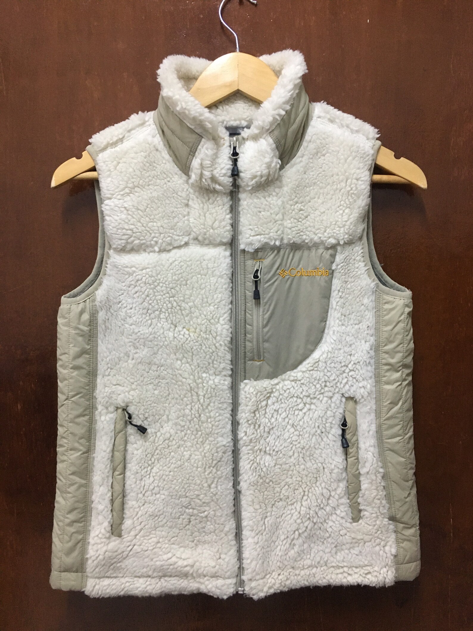 Columbia Fleece Vest/White Vest Etsy