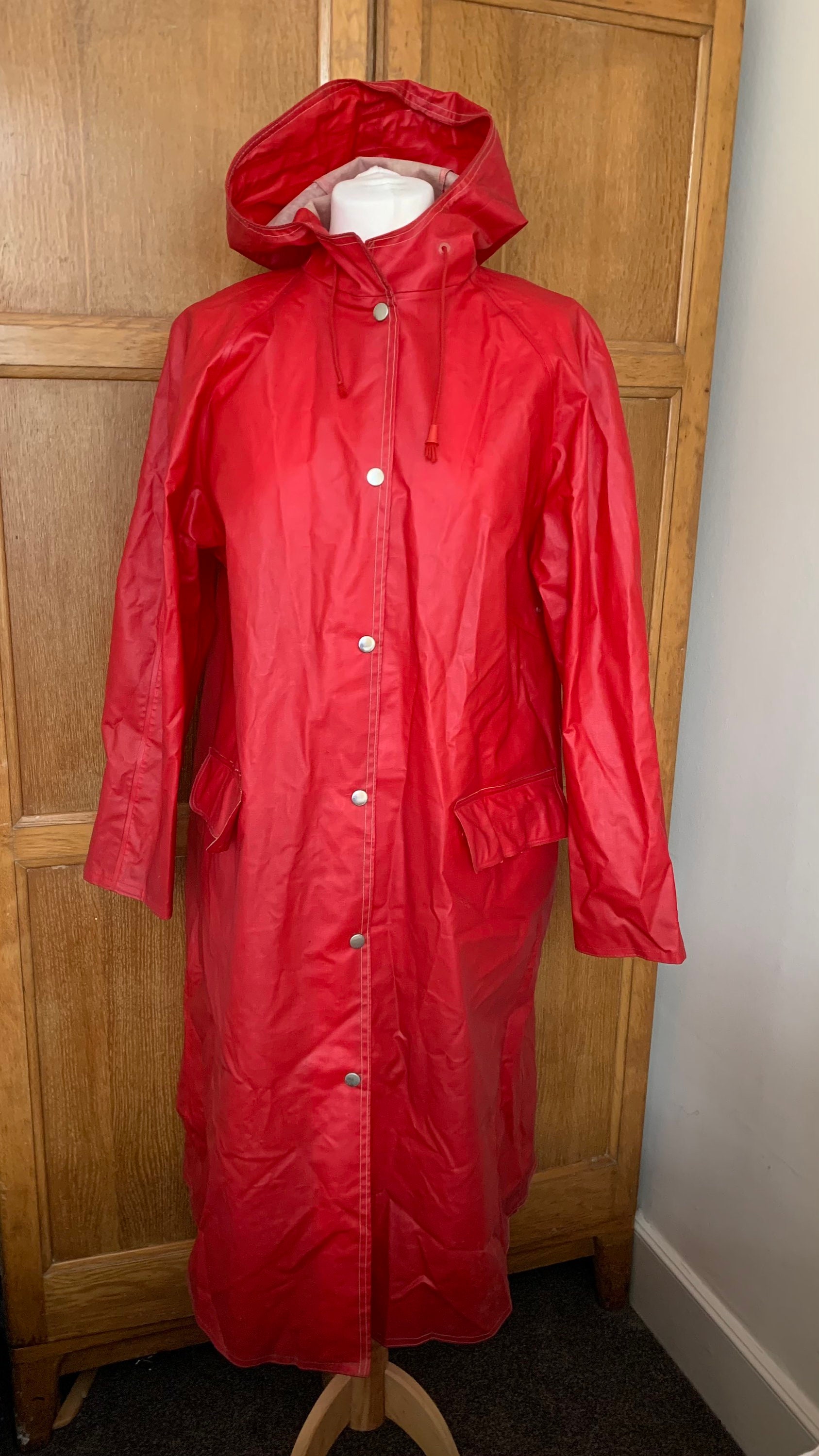 Vintage 70s red Rukka PVC Waterproof Rain Coat Made in | Etsy