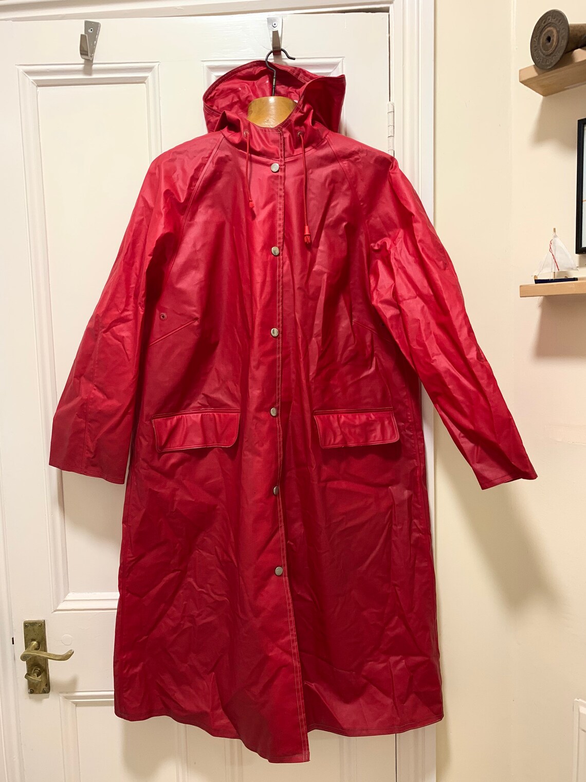 Vintage 70s red Rukka PVC Waterproof Rain Coat Made in | Etsy