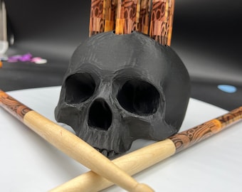 Soporte para baquetas con forma de calavera (capacidad para 10 baquetas)