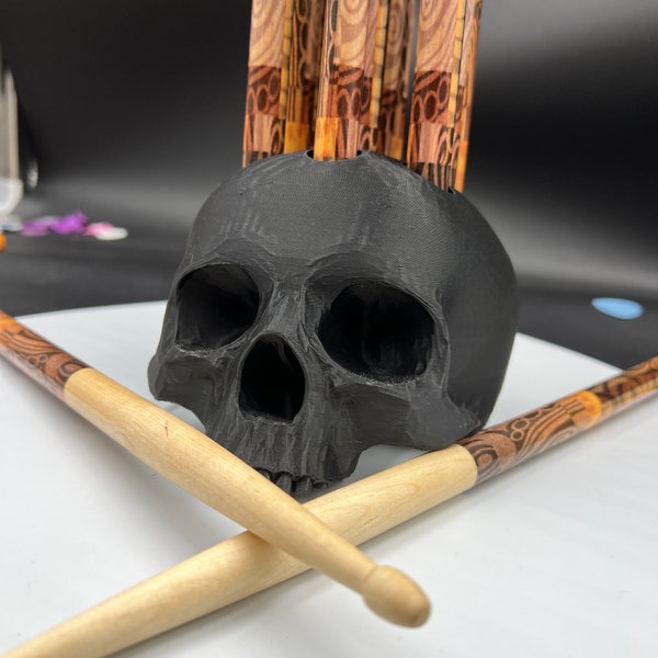 Skull Drum Stick Holder - Holds 10 Sticks