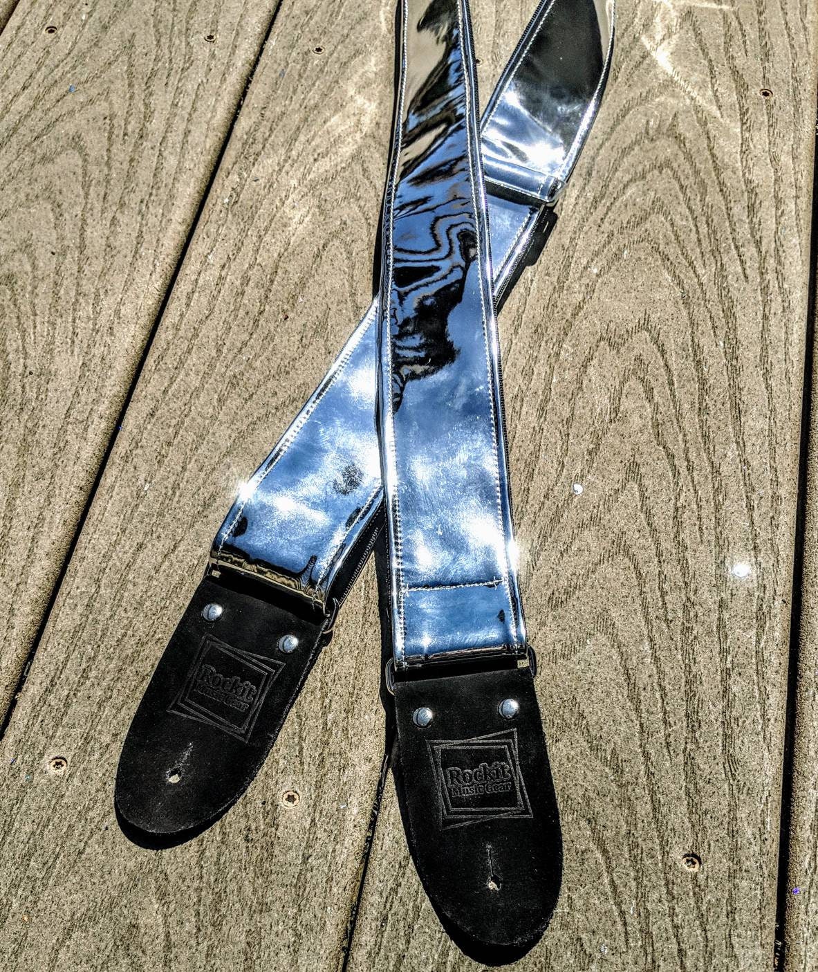 Chrome Guitar Strap Etsy