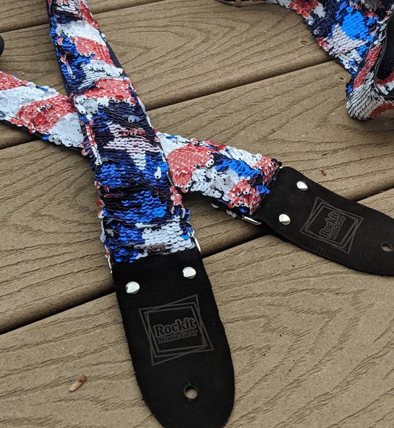 Color Changing Stars and Stripes Sparkle Guitar Strap | Etsy