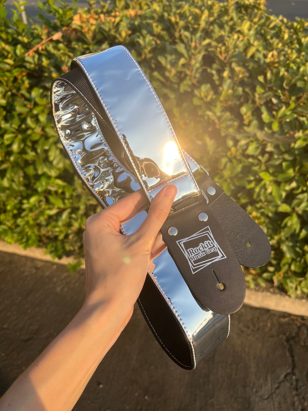 Chrome Guitar Strap Etsy