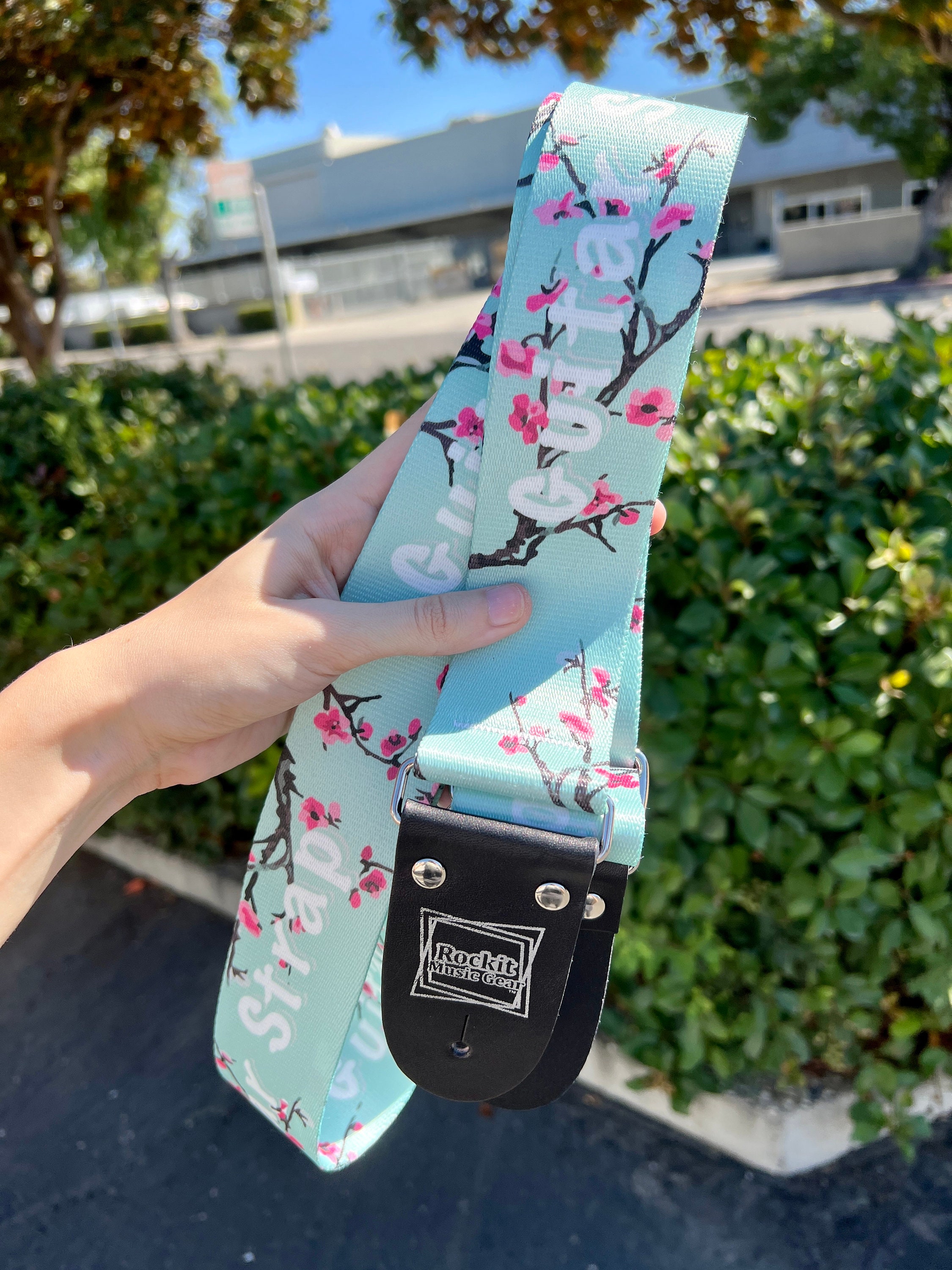 Cherry Blossoms Guitar Strap Etsy