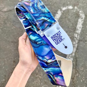 Guitar Pick Pattern Guitar Strap - Abalone