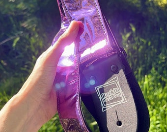 Purple Chrome Guitar Strap