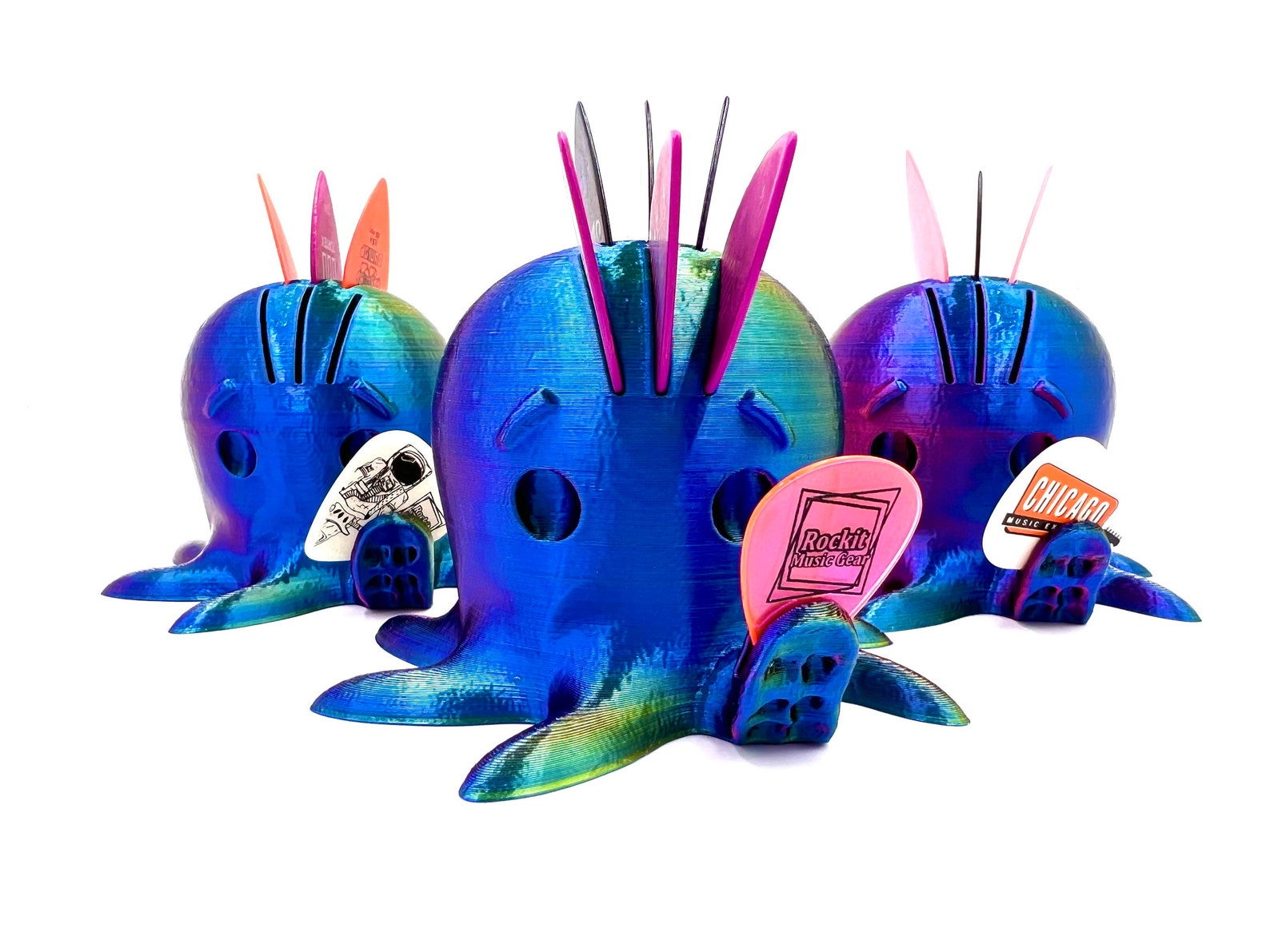 Rocktopus Guitar Pick Holder Rainbow Silk Limited Edition Etsy